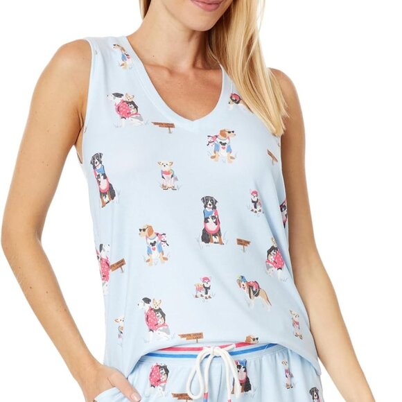 NWT PJ SALVAGE Ruffin It Tank Top in Ice Blue Size Medium - Picture 1 of 9